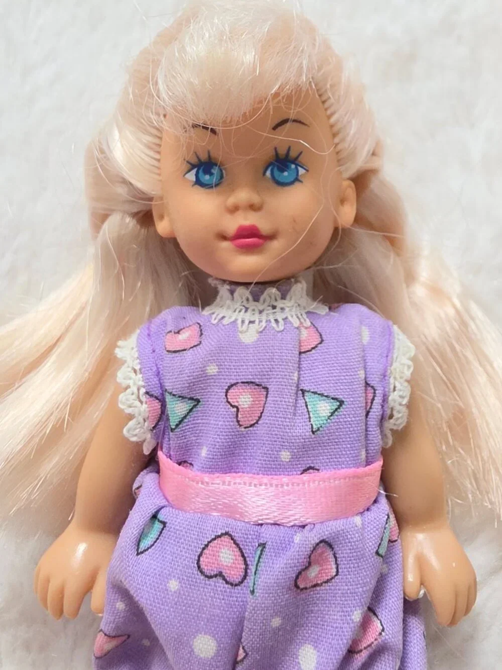 Vintage Kid Kore Dolls 1990s Lot Big Fashion Doll & Little Sister in Romper